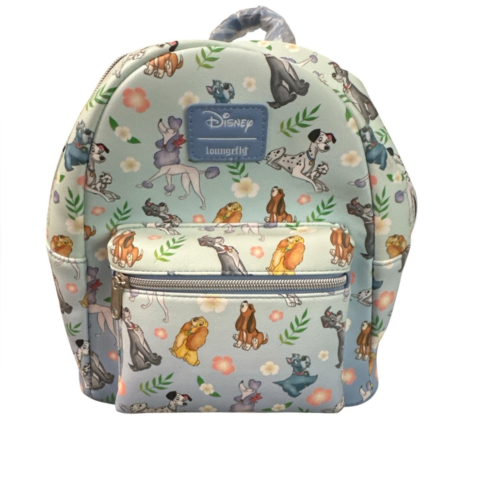 Loungefly Disney Cute Puppy Dog Print Backpack NWT Light Blue New Kid-core Bag